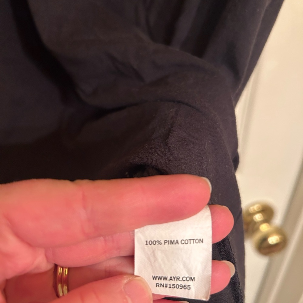 LIKE NEW AYR Black V-Neck Tee - Picture 3 of 5
